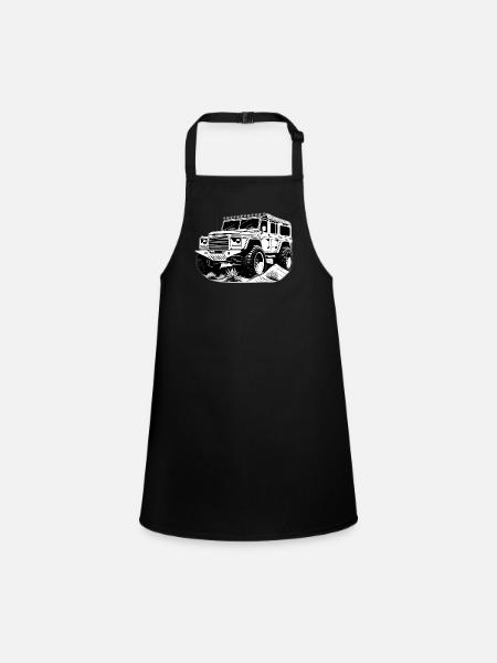 Offraod SUV motif - Children's Apron - black - Front