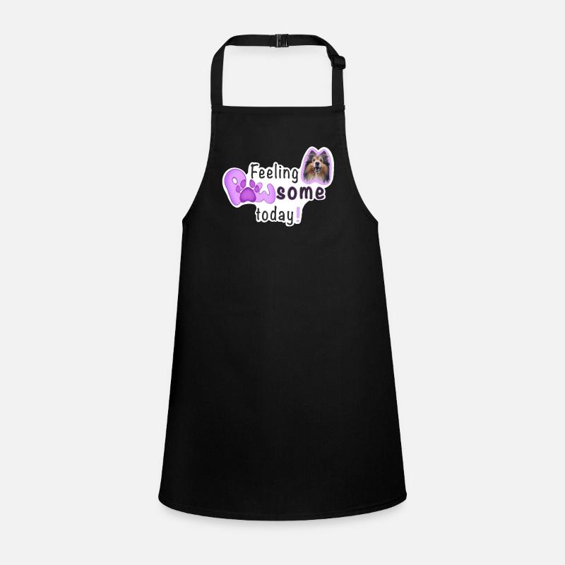 Feeling PAWSOME today! Hund Sheltie Pfote Pink Schürze für Kinder