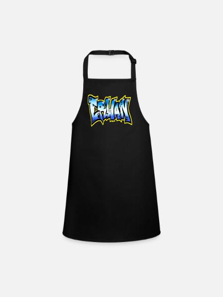 Erwan GRAFFITI NAME PRINT - Children's Apron - black - Front