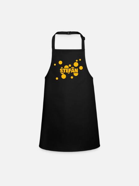 Gift for Stefan - Children's Apron - black - Front