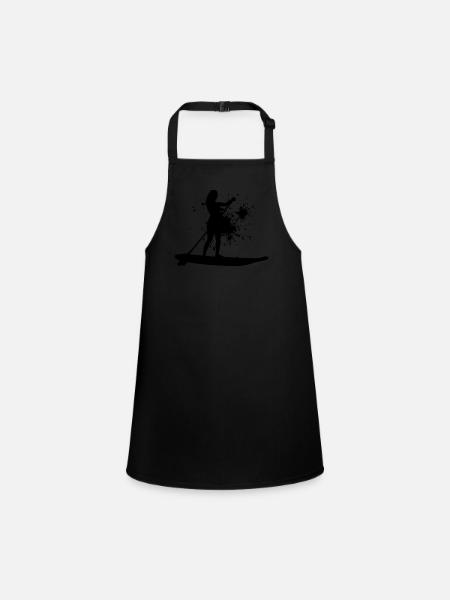 Hommes Sup Femmes Stand up Paddle Board Standup P - Tablier Enfant - noir - Devant