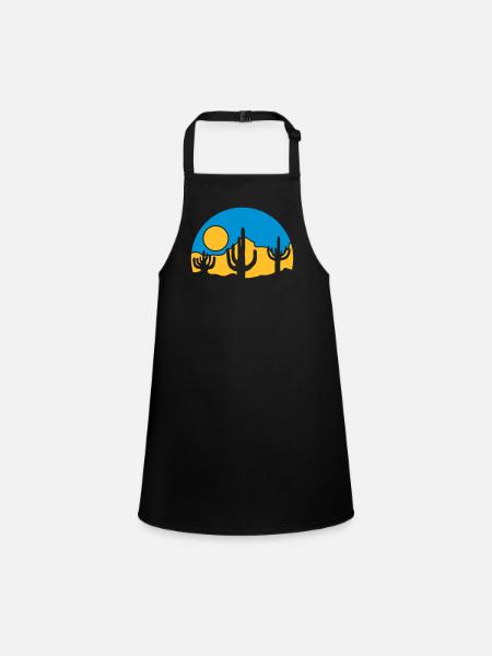 Cacti Nature Sun Desert - Children's Apron - black - Front
