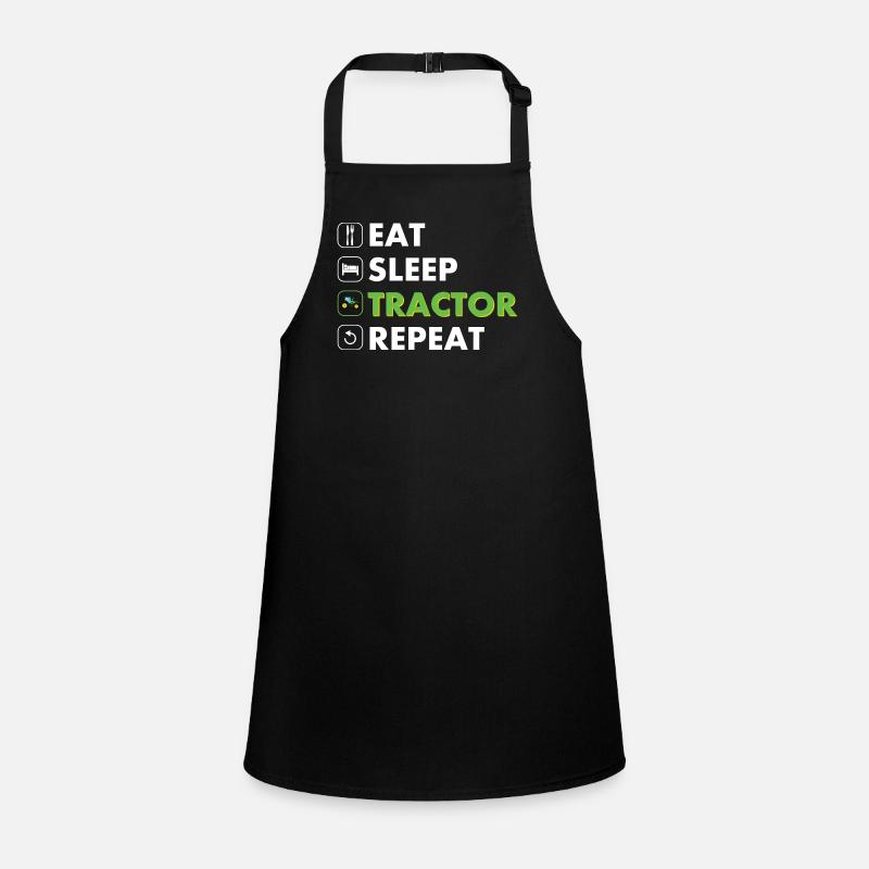 Traktor eat sleep repeat weiß Schürze für Kinder