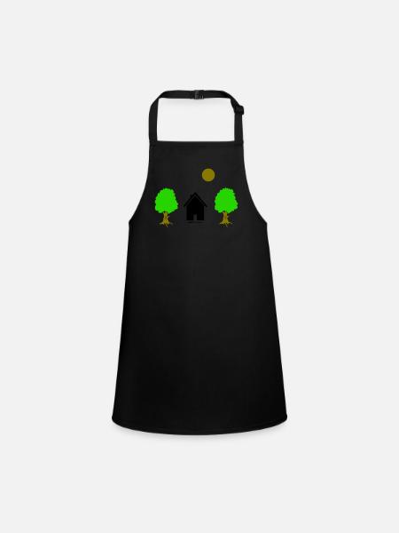 Landscape Cabin - Children's Apron - black - Front
