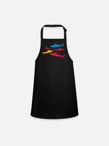 poissons - Tablier Enfant - noir - Devant