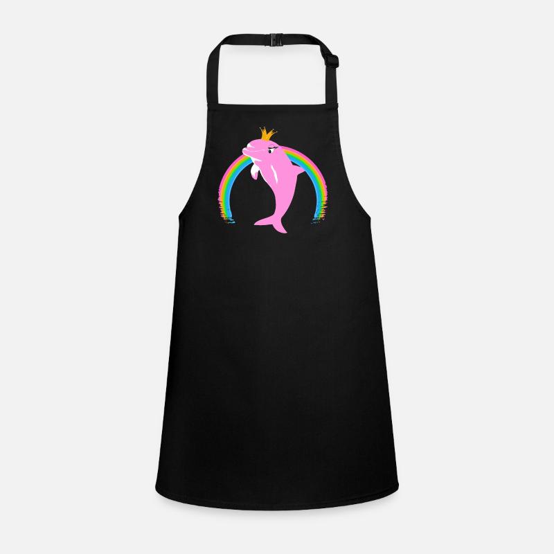 Regenbogen Delfin goldene Krone Rosa Schürze für Kinder