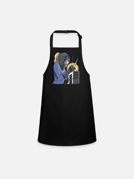 Welder outfit for welders - Children's Apron - black - Front