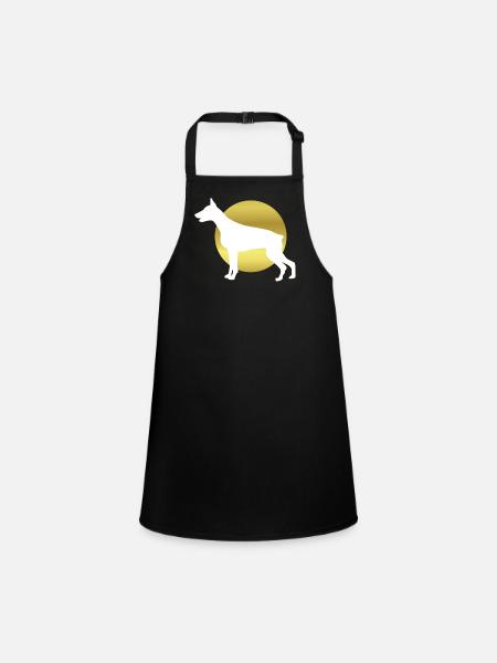 Doberman - Children's Apron - black - Front