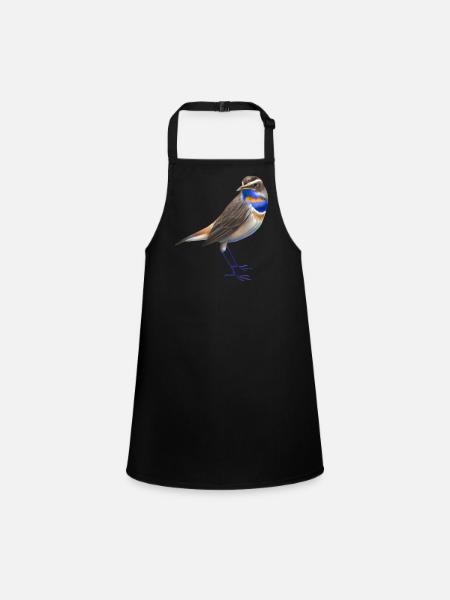Oiseau gorge bleue - Tablier Enfant - noir - Devant