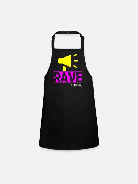 Rave-Musik - Schürze für Kinder - Schwarz - Vorne