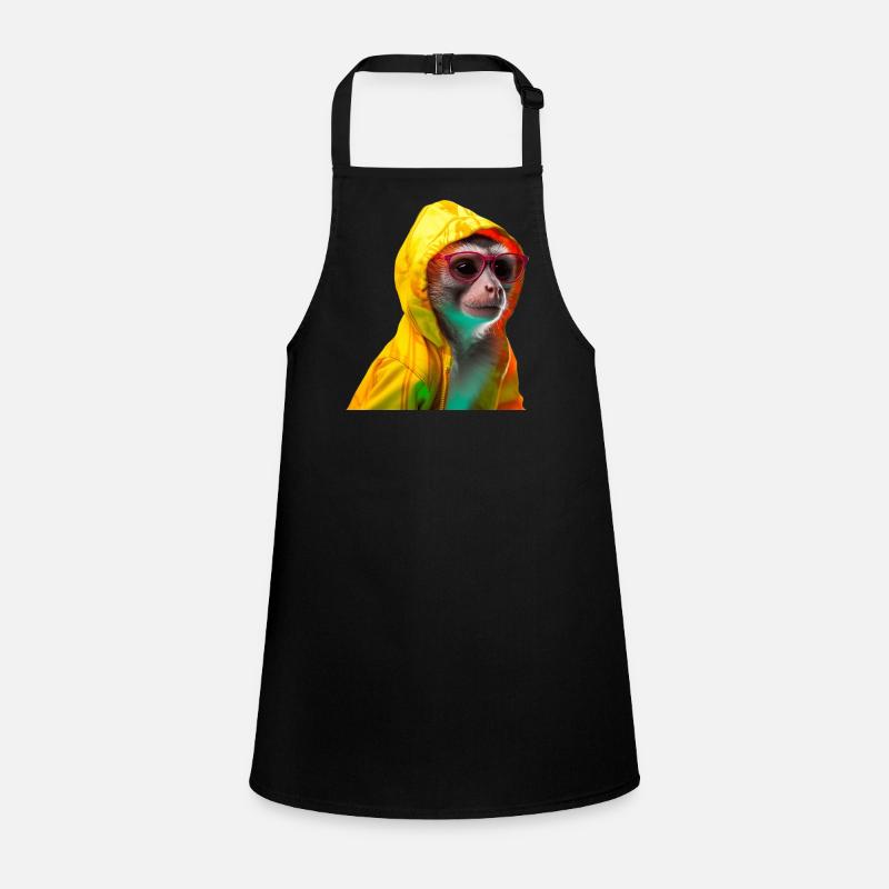Squirrel Monkey with Sunglasses Colorful Cool Monkeys Children's Apron