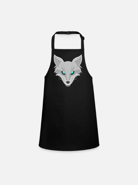 Renard argenté - Design élégant d’amoureux des animaux - Tablier Enfant - noir - Devant