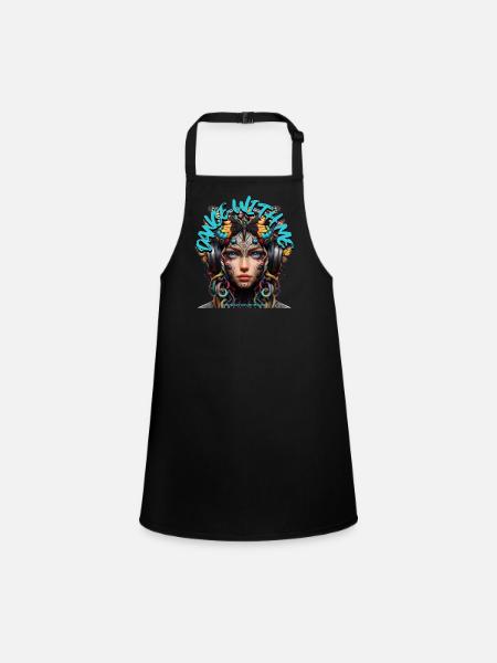 DANCE WITH ME - Cool Woman with Headphones! - Children's Apron - black - Front
