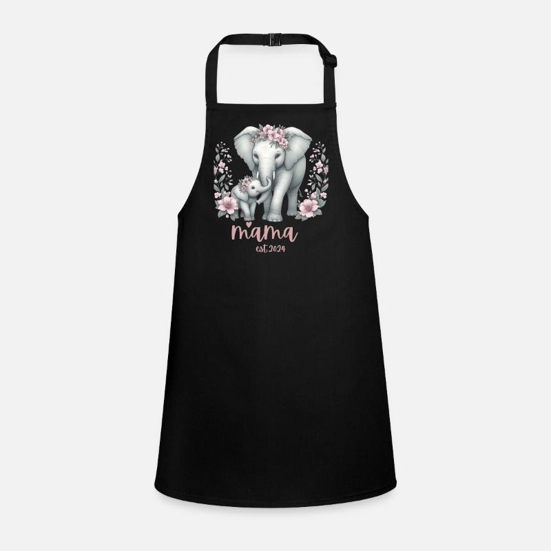 Mama 2024 Célébration de la couronne florale d’éléphant Tablier Enfant