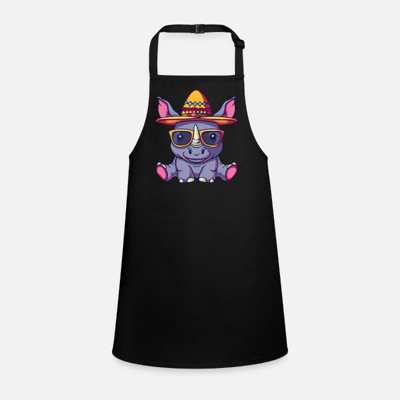 Rhinocéros Sombrero Drôle Tablier Enfant