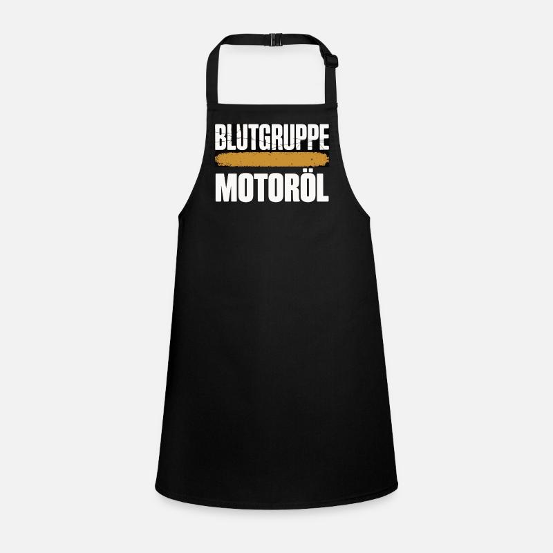 Blutgruppe Motoröl Schrauber Design Schürze für Kinder