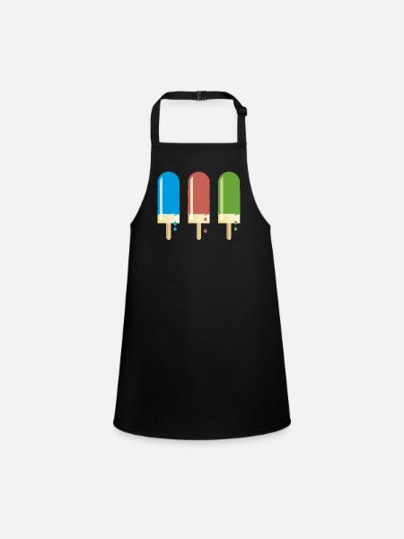 Popsicles delicious ice cream summer heat milk ice cream - Children's Apron - black - Front