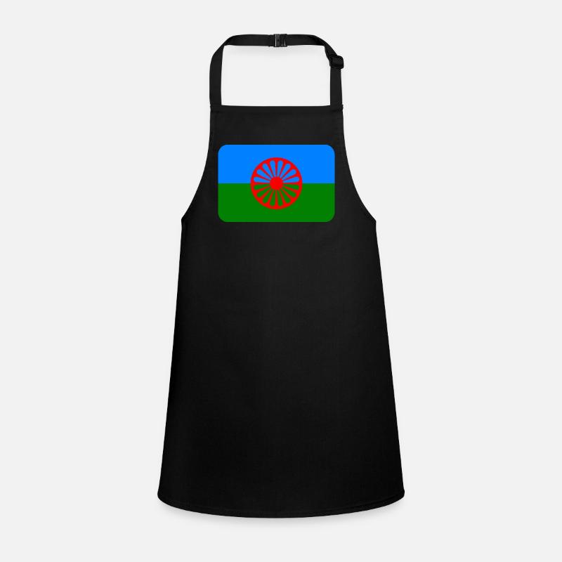 ROMANI FLAG round corner 400 dpi - Tablier Enfant - noir