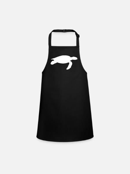 Turtle Silhouette Turtles - Children's Apron - black - Front