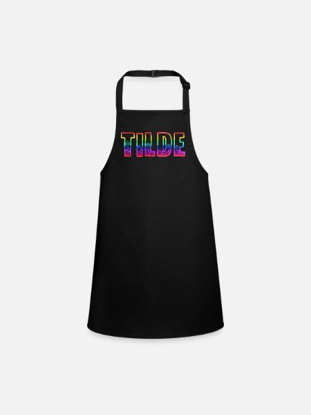 tilde rs arc-en-ciel - Tablier Enfant - noir - Devant