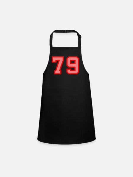 Cool Retro Retrostyle Numéro de maillot numéro de dos - Tablier Enfant - noir - Devant
