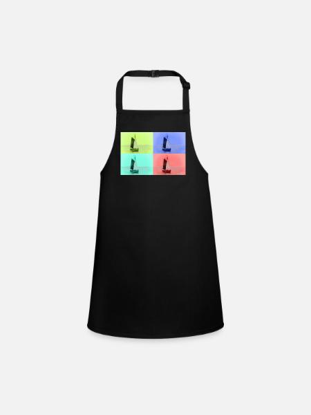 Voilier pop art - Tablier Enfant - noir - Devant