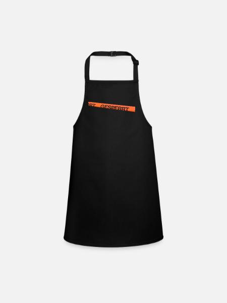 Red barrier tape with no entry to the crime scene - Children's Apron - black - Front