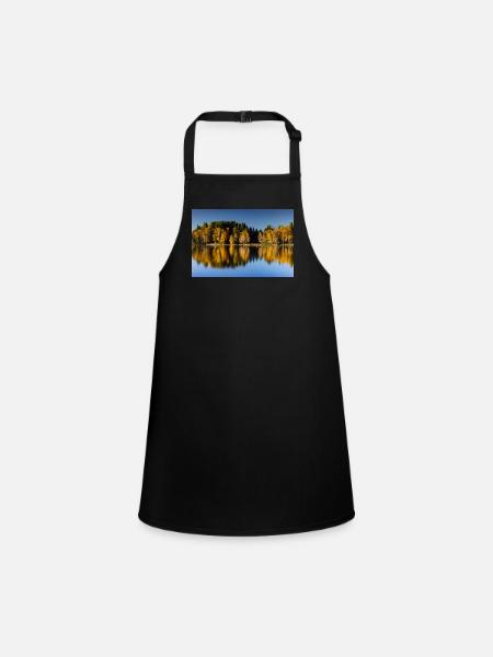 Autumn atmosphere at Lake Bad Bayersoier - Children's Apron - black - Front