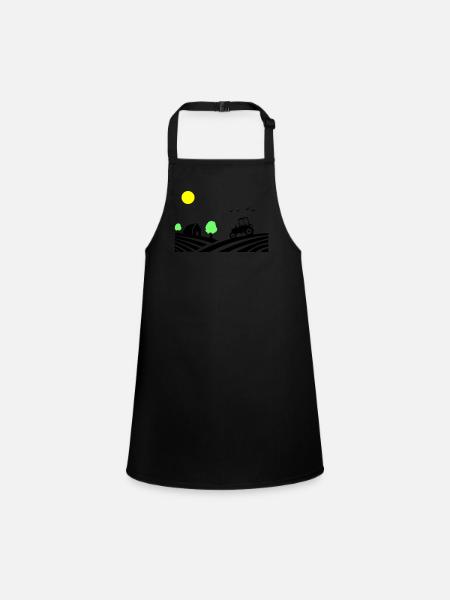 traktor farm - Schürze für Kinder - Schwarz - Vorne