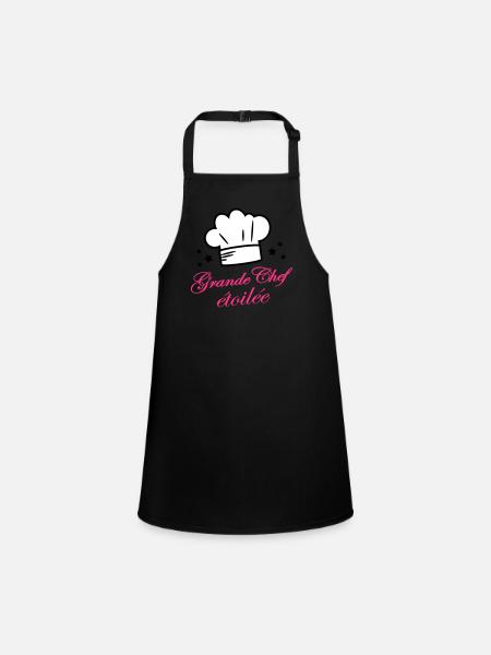 grande chef étoilée - Tablier Enfant - noir - Devant
