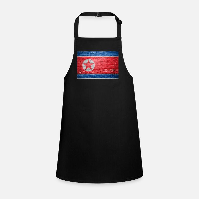 north korea Flag Graffiti on Brick Wall Children's Apron