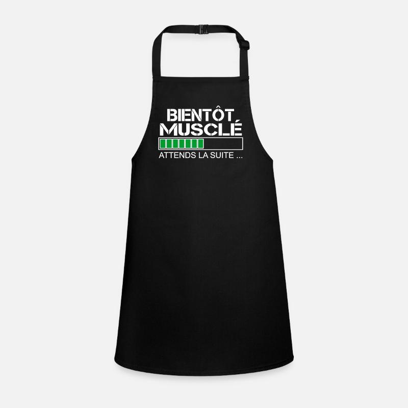 Bientot musclé (blanc et vert) Tablier Enfant