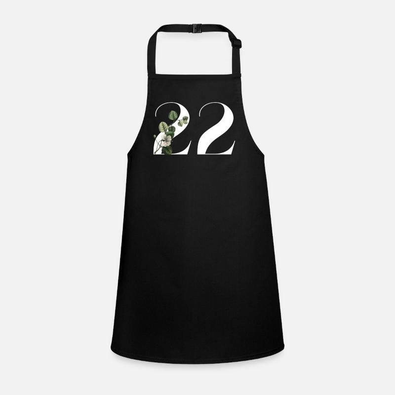 Numéro 22 floral vert -22e anniversaire floral Tablier Enfant