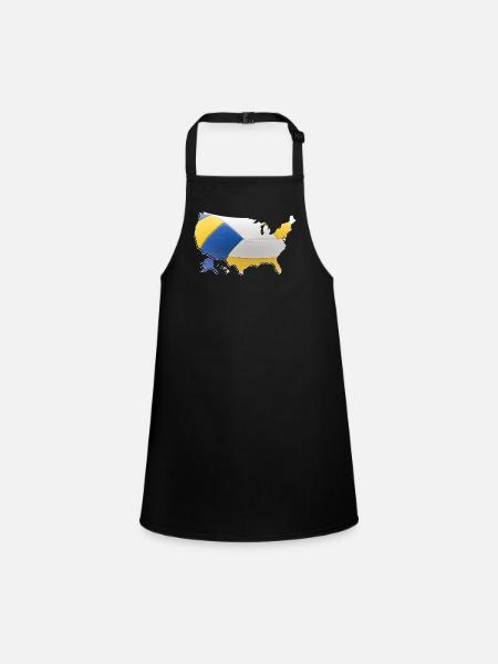 United States | real volleyball | Map - Children's Apron - black - Front