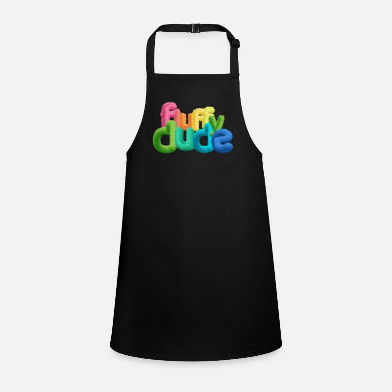 Fluffy Dude – Colorful 3D Typography with Plush C Children's Apron