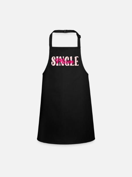 British Single Mum - Children's Apron - black - Front