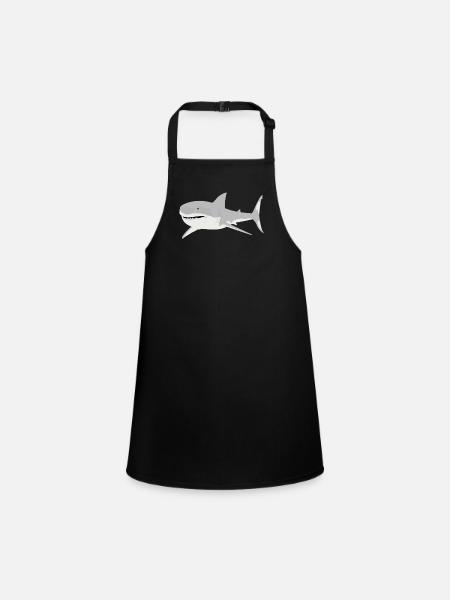 shark - Children's Apron - black