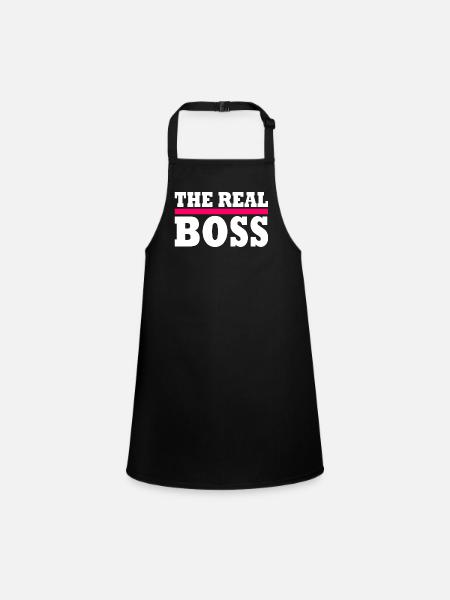 The real boss - Schürze für Kinder - Schwarz - Vorne