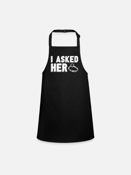 Proposition de mariage fiancé Couple cadeau fiançailles - Tablier Enfant - noir - Devant