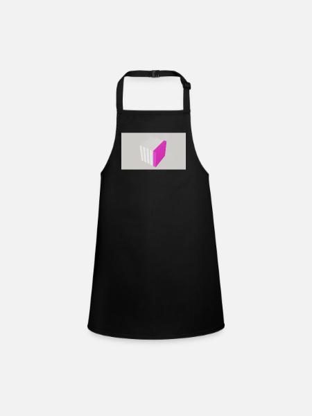 Splitting cube pink - Children's Apron - black - Front