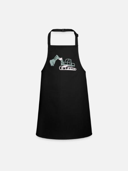 excavator - Children's Apron - black - Front