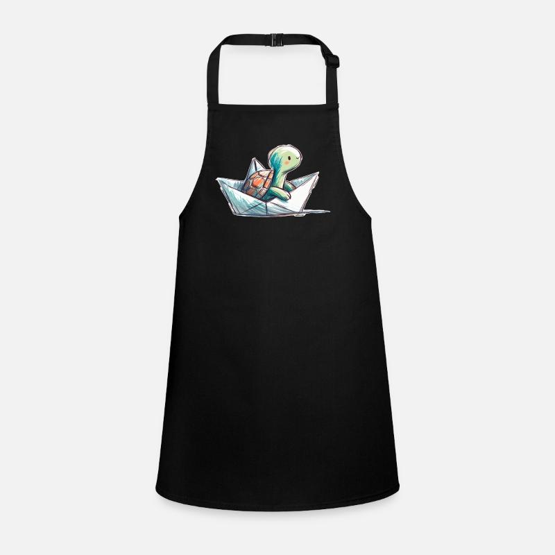 Turtle in paper boat Children's Apron