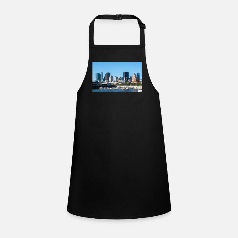 Panoramic view of Montreal Skyline from harbour Children's Apron
