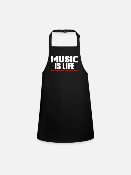 Music is life - Children's Apron - black - Front
