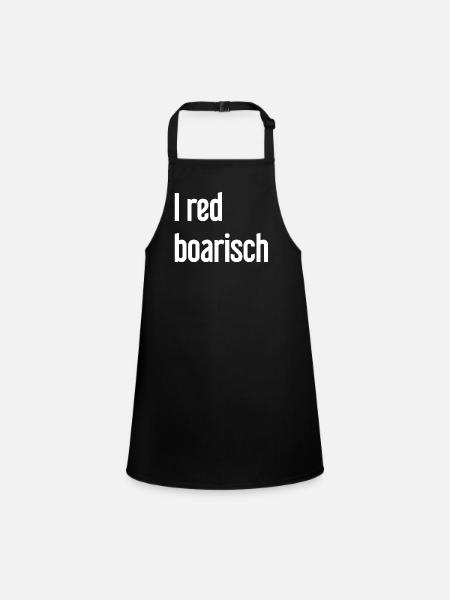 I red boarisch - Schürze für Kinder - Schwarz - Vorne