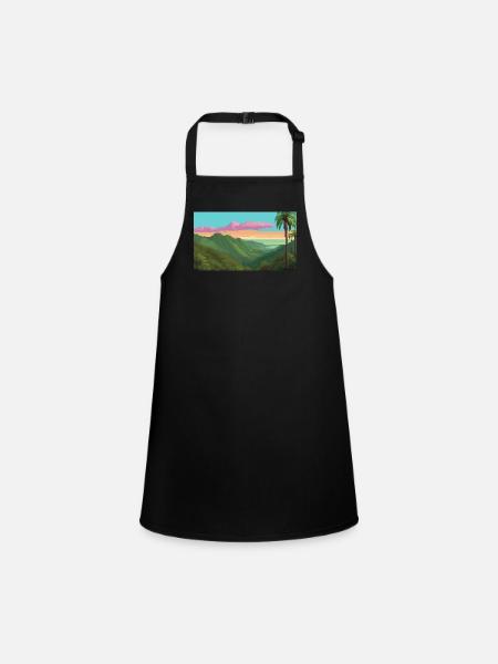 Forêt nationale d’El Yunque, Porto Rico, Pixelart - Tablier Enfant - noir - Devant