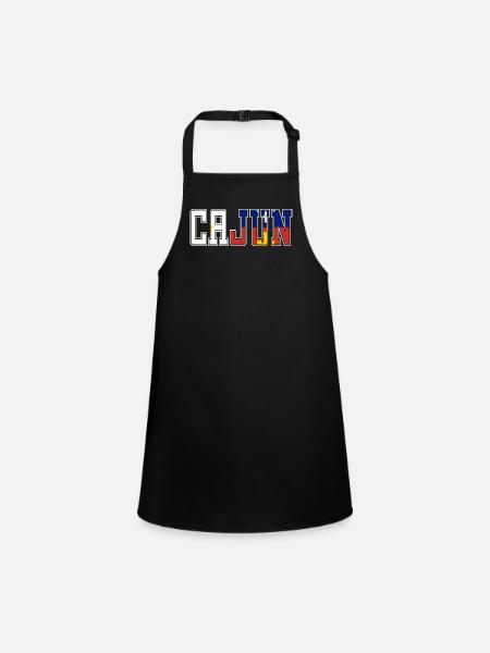 Cajun Stolz Louisiana Wurzeln Patriotisch - Schürze für Kinder - Schwarz - Vorne