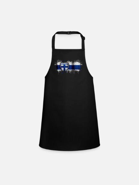 Finlande Suomi helsinki scandinavie viking fine FIN - Tablier Enfant - noir - Devant