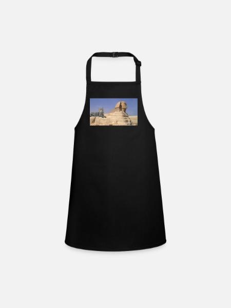 Cat and Sphinx - Children's Apron - black - Front