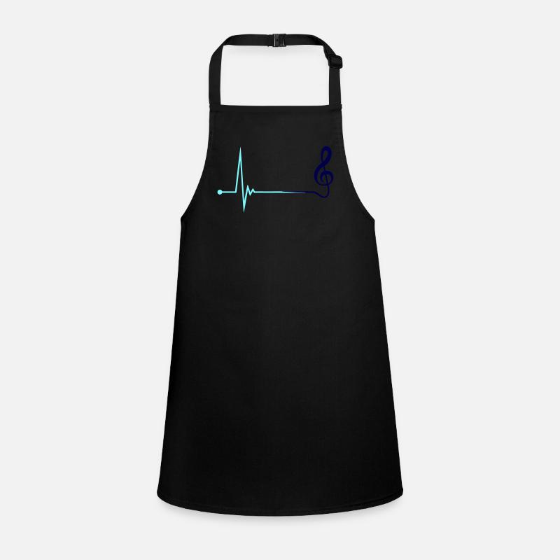 Music clef pulse frequency note heartbeat Children's Apron